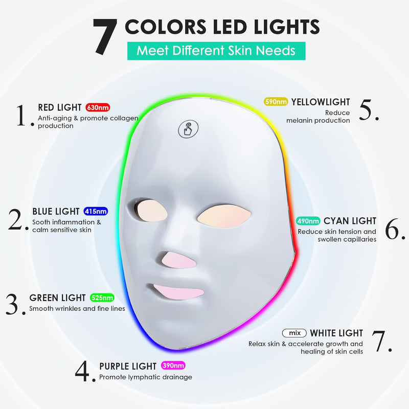 Wireless 7 Color LED Mask Device